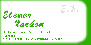 elemer markon business card